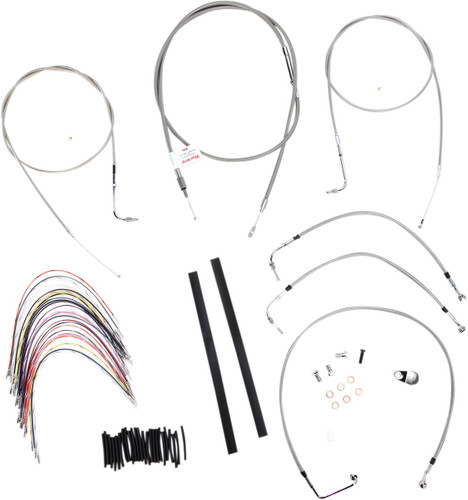 Burly Complete Stainless Cables for 16" Ape Hanger Handlebars (B30-1077)