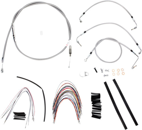 Burly Complete Stainless Cables for 16" Ape Hanger Handlebars (B30-1092)