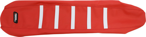 Moose Red/White Ribbed Seat Cover (0821-3430)