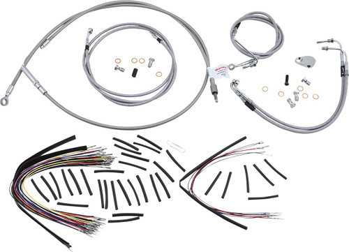 Burly Complete Stainless Cables for 18" Ape Hanger Handlebars (B30-1096)