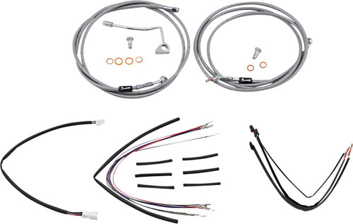 Burly Complete Stainless Cables for 18" Ape Hanger Handlebars (B30-1163)