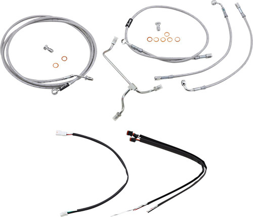 Burly Complete Stainless Cables for 18" Ape Hanger Handlebars (B30-1166)