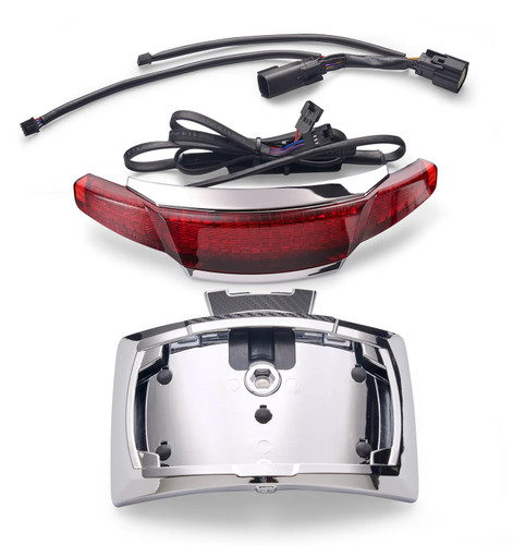 Ciro Chrome Red Lens LED Taillight License Plate Mount (40473)