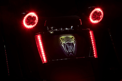 Ciro Red Lens Black LED Lighted License Plate Frame (40302)