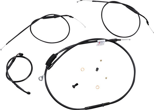 Burly Complete Black Vinyl Cables for 8" Ape Hanger Handlebars (B30-1272)