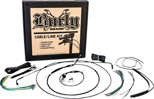 Burly Complete Black Vinyl Cables for 12" Ape Hanger Handlebars (B30-1307)