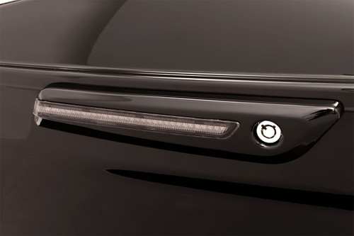 Ciro Smoke Lens Black LED Saddlebag Hinge Covers (40071)