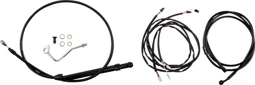 Burly Complete Black Vinyl Cables for 13" Ape Hanger Handlebars (B30-1314)