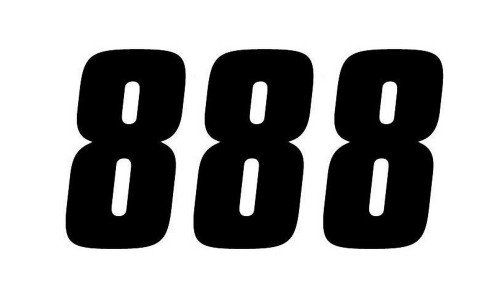 Factory Effex 6 Inch Factory Number Decal 3-Pack Black #8 (08-90048)