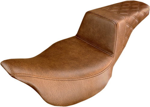 Saddlemen Step-Up Lattice Stitch Brown Motorcycle Seat (807-03-175BR)
