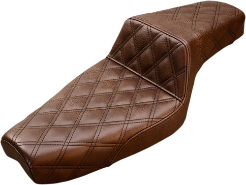 Saddlemen Step-Up Lattice Stitch Brown Motorcycle Seat (807-03-172BR)