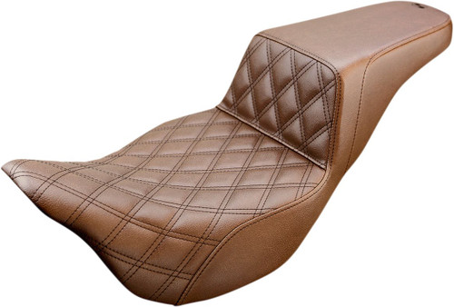 Saddlemen Step-Up Lattice Stitch Brown Motorcycle Seat (807-11-172BR)