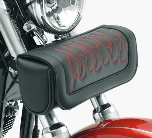 Saddlemen Highwayman Tattoo Red Flame Black Fork Tool Pouch (X021-05-0032)