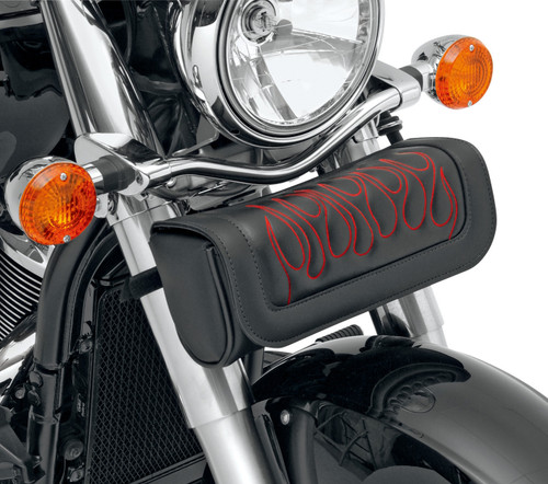 Saddlemen Highwayman Tattoo Red Flame Black Fork Tool Pouch (X021-05-0032)