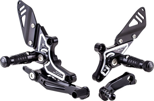 Gilles Black/Silver Adjustable Rearset (RCT10GT-BM08)
