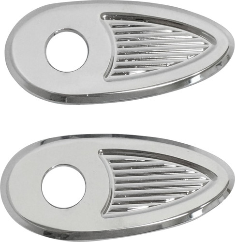 Kodlin Chrome Fender Strut Rear Turn Signal Adapter/Cover Plates (K68485)