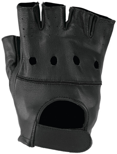 Kuryakyn Hollister Mens Leather Motorcycle Fingerless Gloves