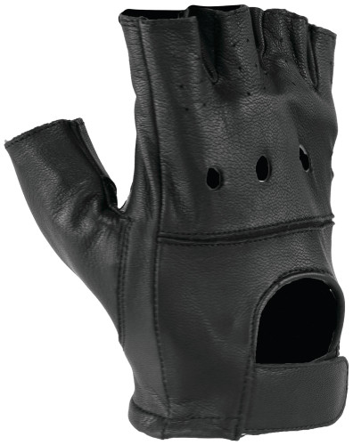 Kuryakyn Hollister Mens Leather Motorcycle Fingerless Gloves