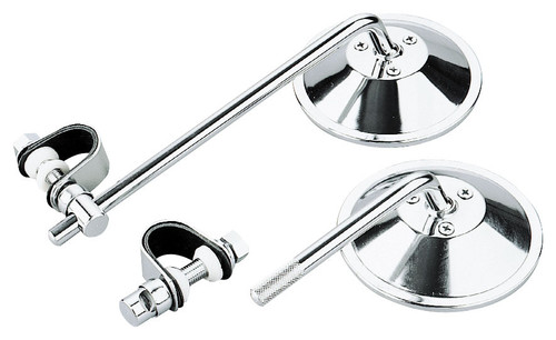 BikeMaster Universal Clamp-on Chrome 4" Round Mirror (600006)