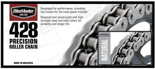 BikeMaster 428 Precision Roller Chain Natural 128 Links (197546)