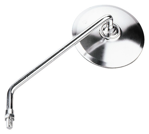 BikeMaster Round Stainless Mirror Stainless Left 10" Stem (600071)