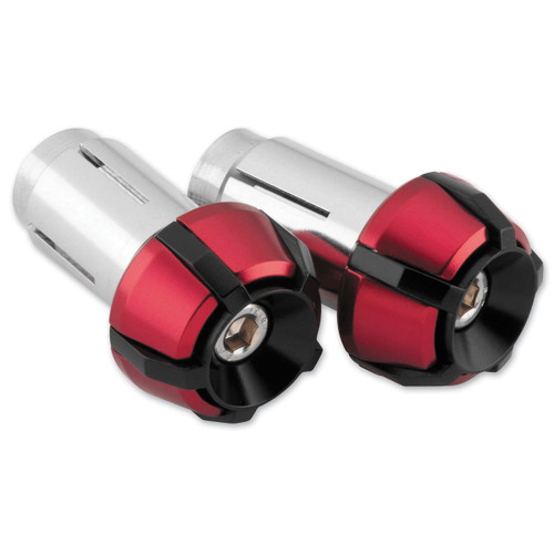 BikeMaster Two-Piece Anti-Vibration Bar Ends Black/Red (152152)