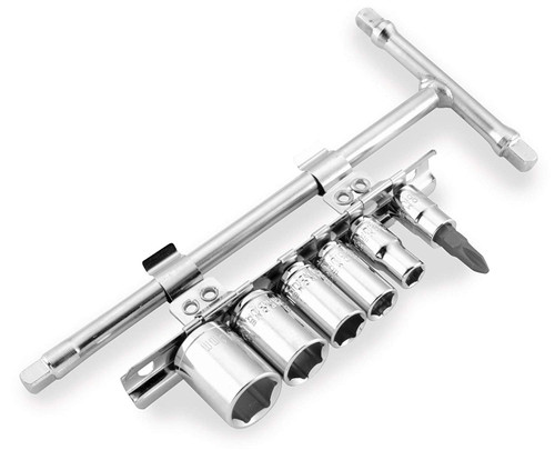 BikeMaster Metric T-Handle & Socket Set 1/4" Drive (151546)