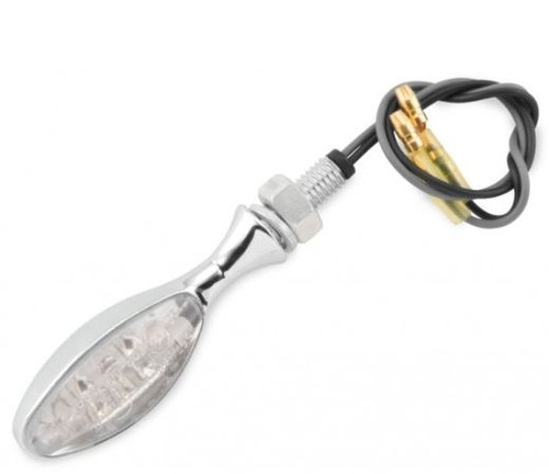 BikeMaster Torpedo LED Chrome Turn Signals w/Clear Lens (266218)