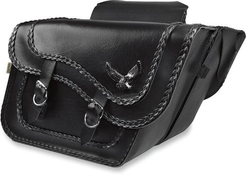 Wille & Max Black Magic Series Large Slant Motorcycle Saddlebags (58736-20)