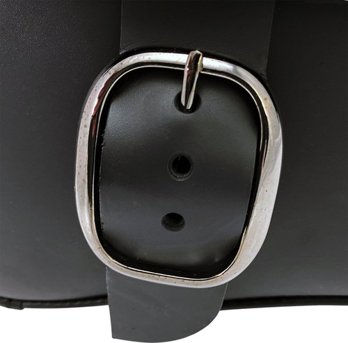Wille & Max Black Leather Swingarm Bag w/Black Chrome Buckle (59823-08)
