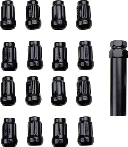 ITP Black Wheel Lug Nuts 12mm x 1.25" Tapered (Splined w/Key) (BLUG21BX)