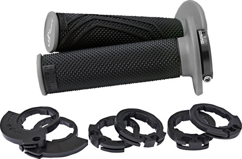 Domino D200 Lock-On Black/Gray Grips (D20046C4052H8-0)