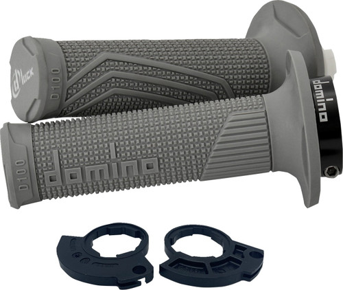 Domino D100 Lock-On Single Cable Gray Grips (D10046C5200H7-0)