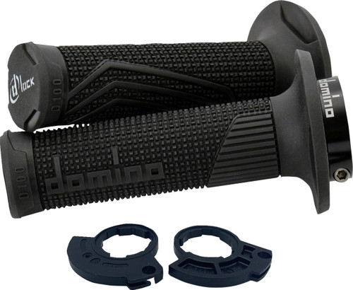 Domino D100 Lock-On Single Cable Black Grips (D10046C4000H7-0)
