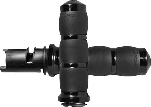 Avon 3-Ring Velvet Air Black Grips w/Throttle by Wire (AIR-96-F24)