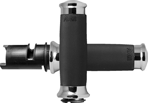 Avon Custom Contour Chrome Grips w/Throttle by Wire (CC-85-CH-F24)
