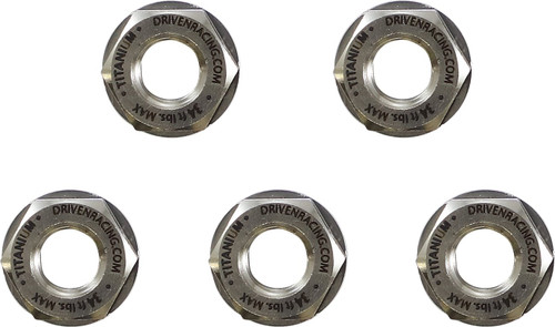 Driven M10 x 1.25 Titanium Sprocket Nut 5 Pack (DSN-5 TN)