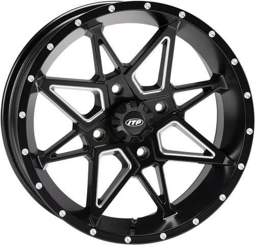 ITP Tornado Front/Rear Milled Matte Black Wheel 15x7 (1521956727B)
