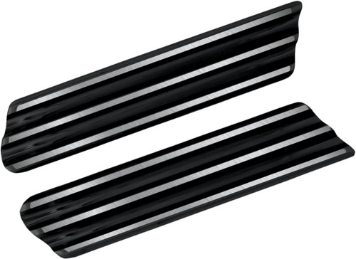 Covingtons Finned Black Saddlebag Latch Delete Plates (C1006-B)