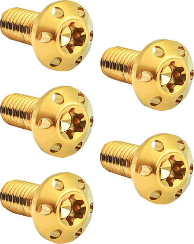 Arlen Ness 3/8"-16 x 1" Titanium Rear Rotor Gold Bolt Kit (300-911)