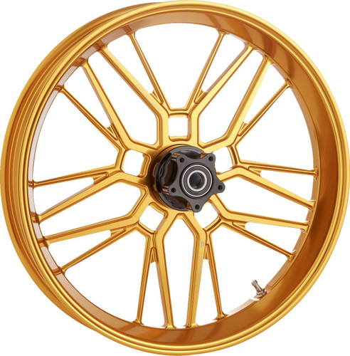 Arlen Ness 21" x 5.5" Split-Spoke Forged Gold Front Wheel (330-018)