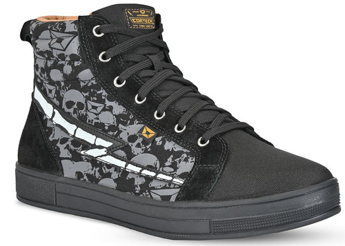 Cortech Slayer Skull Mens Canvas Motorcycle Riding Shoes