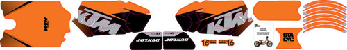 D'Cor Visuals KTM Graphics Kit for 16" STACYC Stability Cycle (10-80-205B)