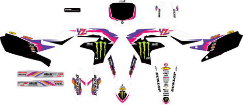D'Cor Visuals '93 YZ Retro Star Monster Energy Complete Graphics Kit (20-50-405)