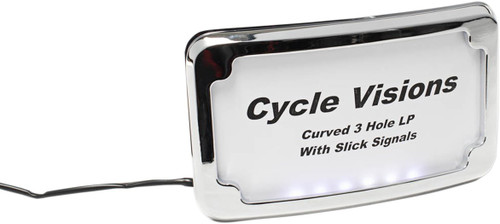 Cycle Visions 3-Hole Mounted LED Lighted Chrome License Plate Frame (CV4641)