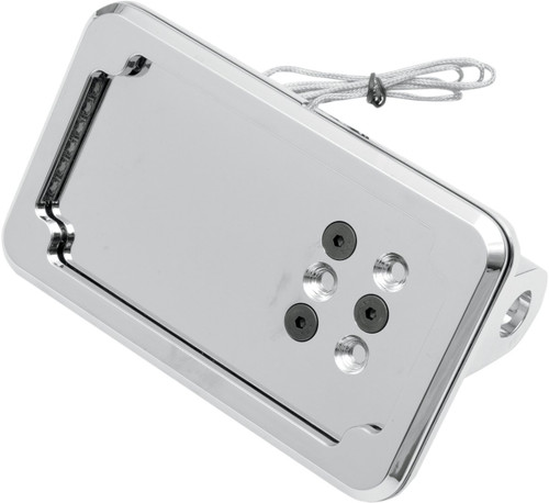Cycle Visions Chrome In-Close Horizontal License Plate Mount w/Light (CV-4600LH)