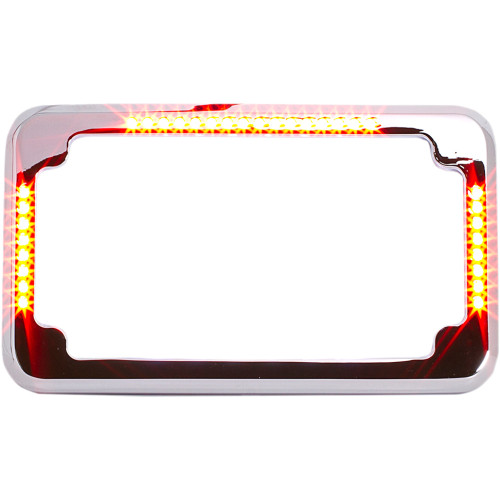Cycle Visions Chrome Slick Signals Flat License Plate Frame (CV-4620)