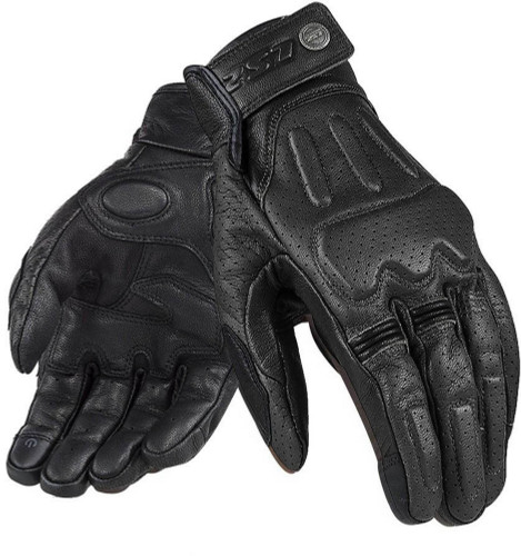 LS2 Rust Vintage Mens Leather Motorcycle Gloves