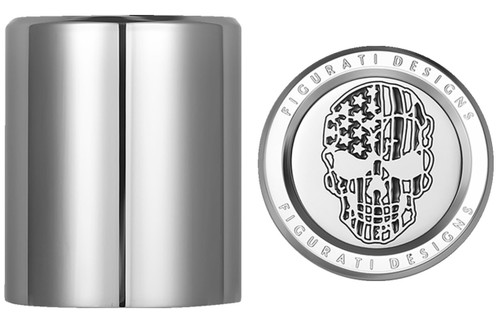 Figurati Docking Covers | USA Flag Skull | Short Silver (FD27-DC-2730-SS)