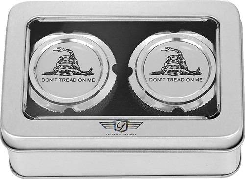 Figurati Don't Tread On Me Front Polished Axle Nut Cover (FD40-FAC-SS)
